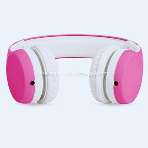 Kids Pink Headphones Volume Limiting Audio Sharing Port